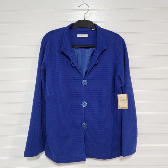 NWT Coldwater Creek Plus Size 1X Ottoman Knit Jacket 3D Pintuck Professional Top - Picture 1 of 8
